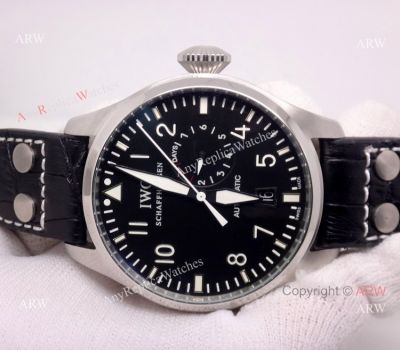 IWC Big Pilot Power Reserve Automatic Replica Watch SS Black 45mm